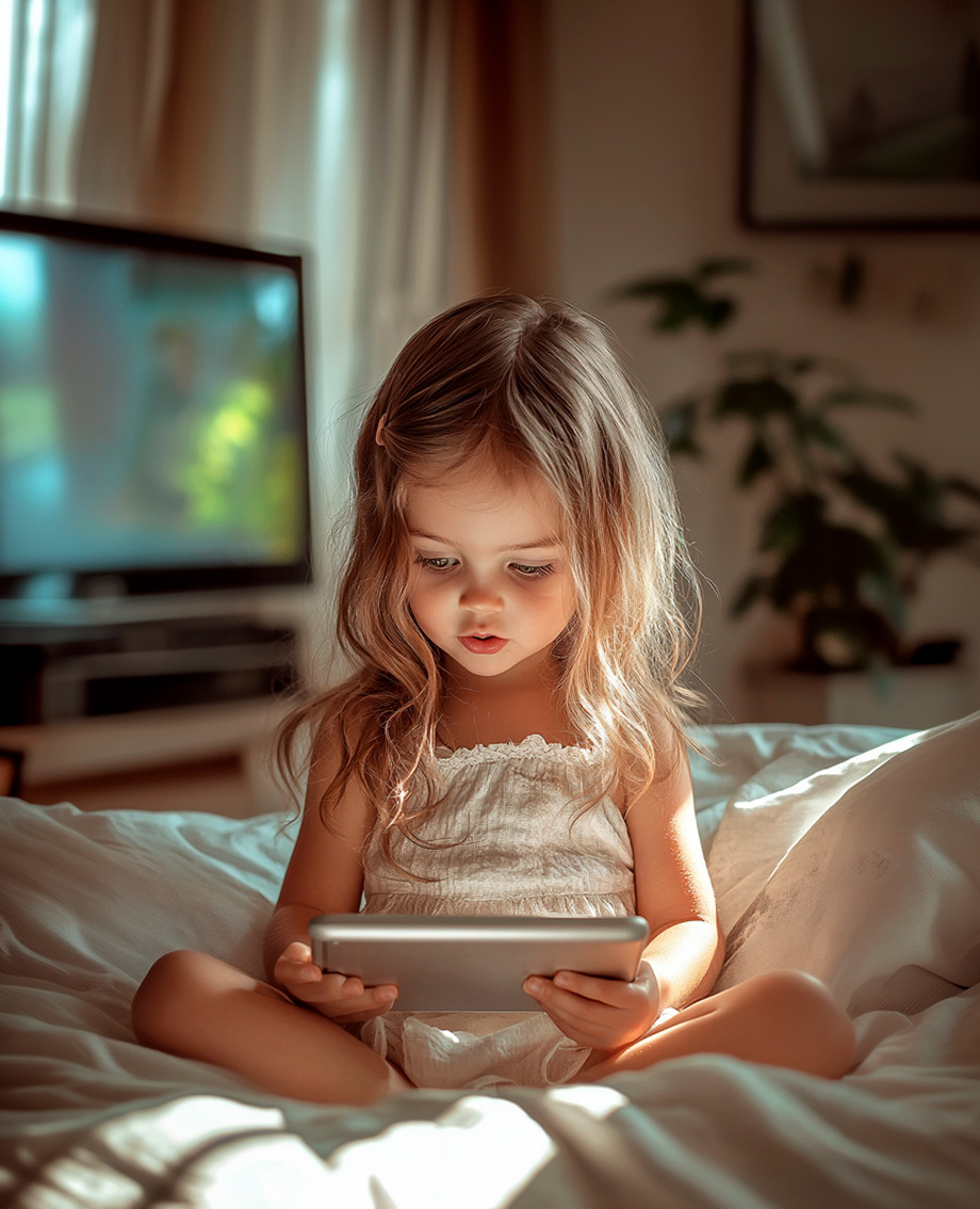 Girl holding a tablet